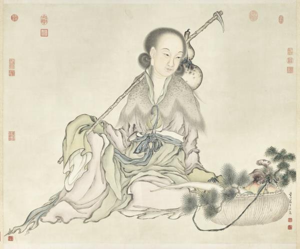 清嚴宏滋採芝仙圖　軸