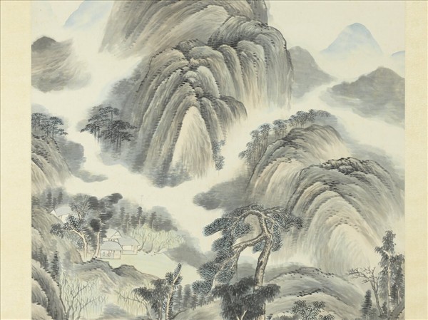 清世鑒畫邃林古嶠圖　軸