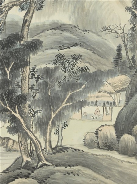 清世鑒畫邃林古嶠圖　軸