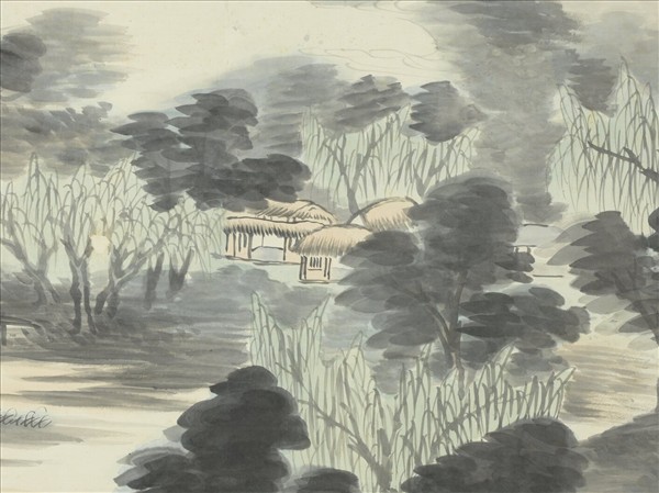 清世鑒畫夏山欲雨圖　軸