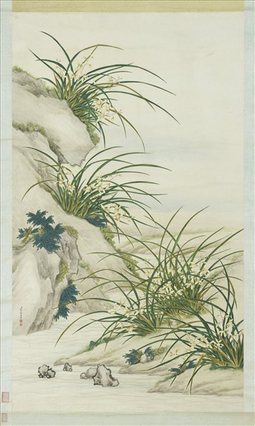 清沈世傑畫蘭　軸