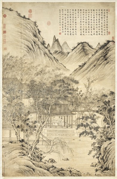 清董邦達繪高宗御筆四美具贊　軸