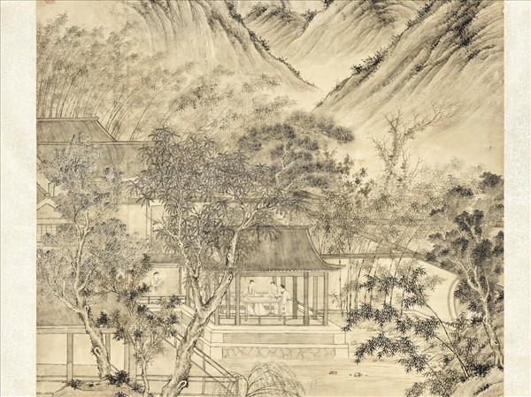 清董邦達繪高宗御筆四美具贊　軸