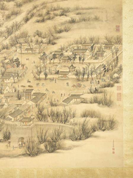 清董邦達繪御製雪浪石詩　軸