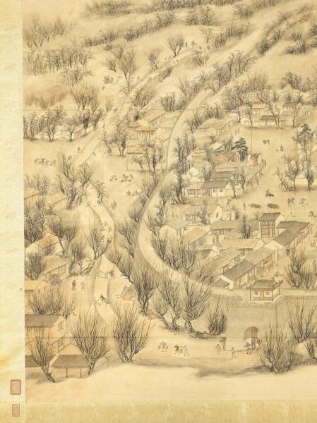 清董邦達繪御製雪浪石詩　軸