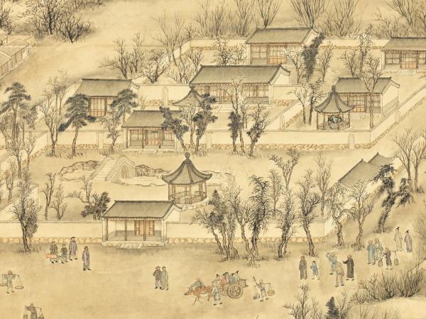 清董邦達繪御製雪浪石詩　軸