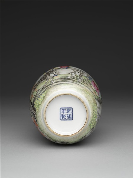 洋彩人物花鳥瓶