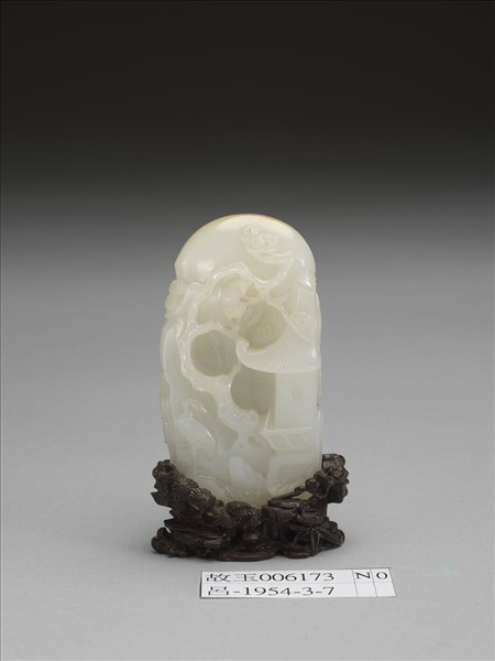 玉松鶴樓閣山子