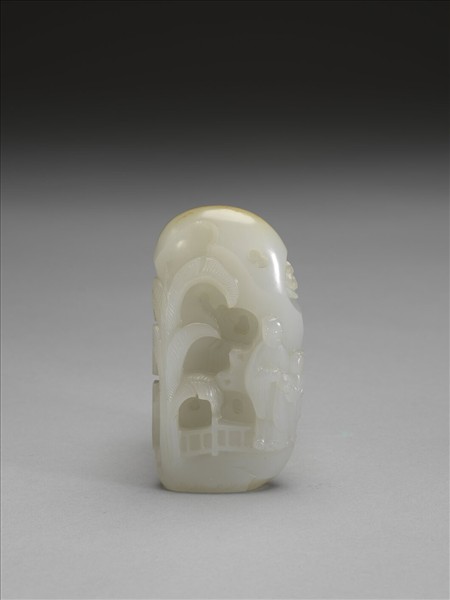 玉松鶴樓閣山子