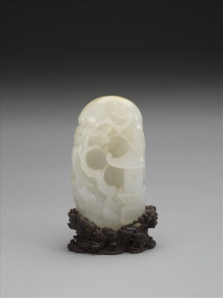 玉松鶴樓閣山子