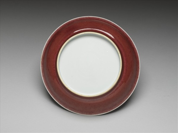 霽紅釉盤