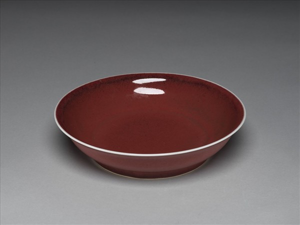 霽紅釉盤