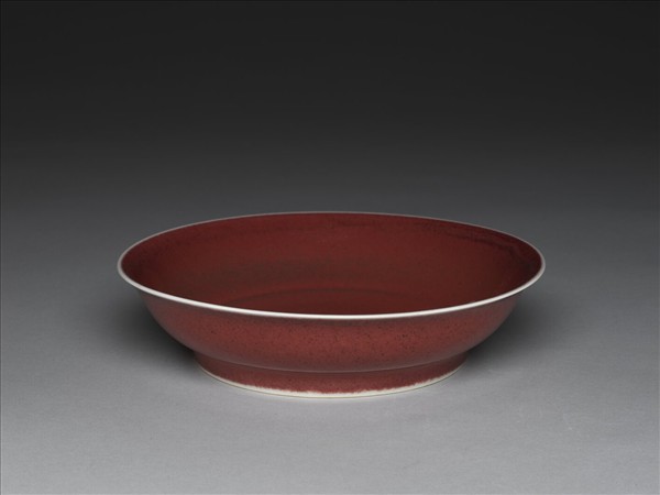 霽紅釉盤