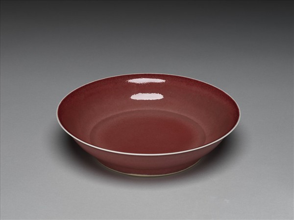 霽紅釉盤