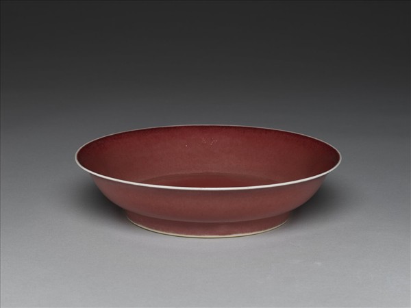 霽紅釉盤