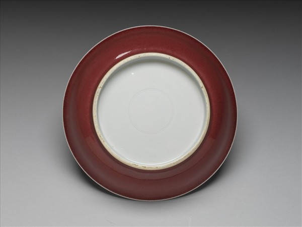 霽紅釉盤