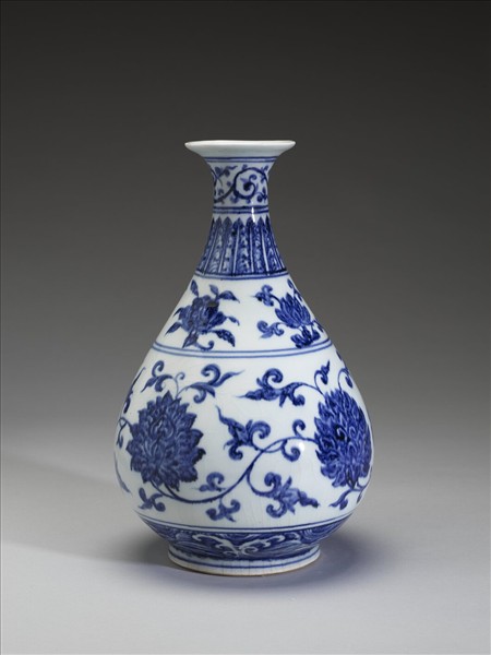 青花四季花卉玉壺春瓶