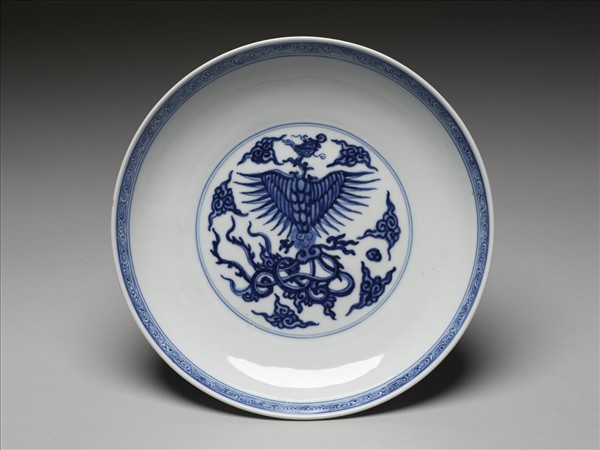 青花雲鳳紋盤