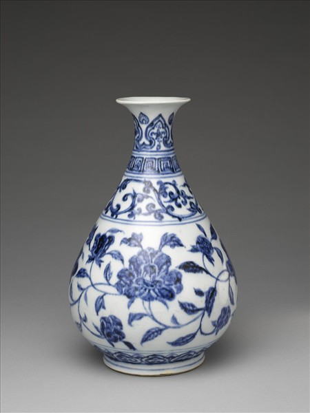 青花四季花卉玉壺春瓶