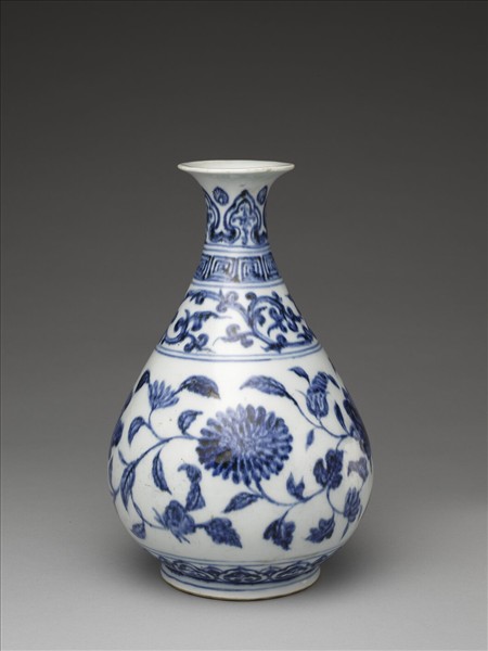 青花四季花卉玉壺春瓶