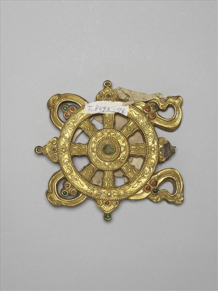 銅鍍金嵌料法輪