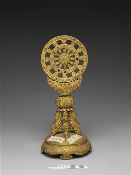 銅鍍金嵌料法輪