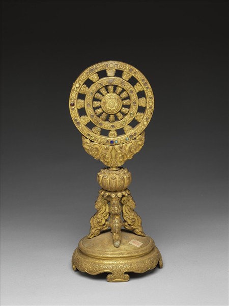 銅鍍金嵌料法輪