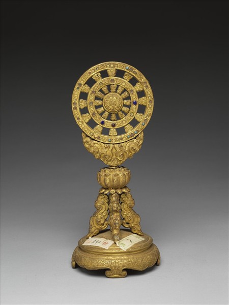 銅鍍金嵌料法輪