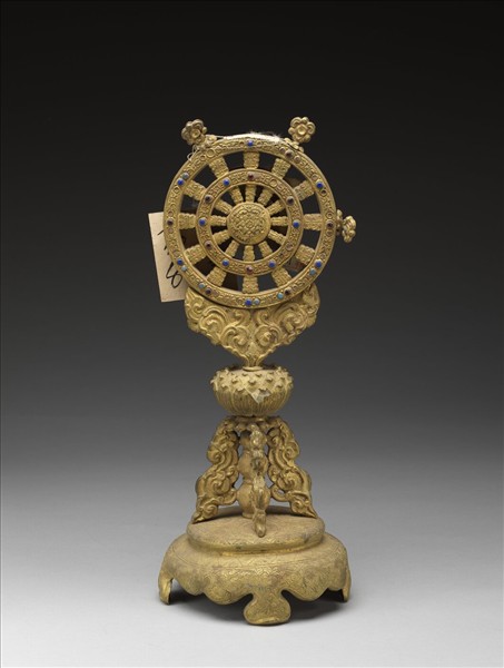 銅鍍金嵌料法輪