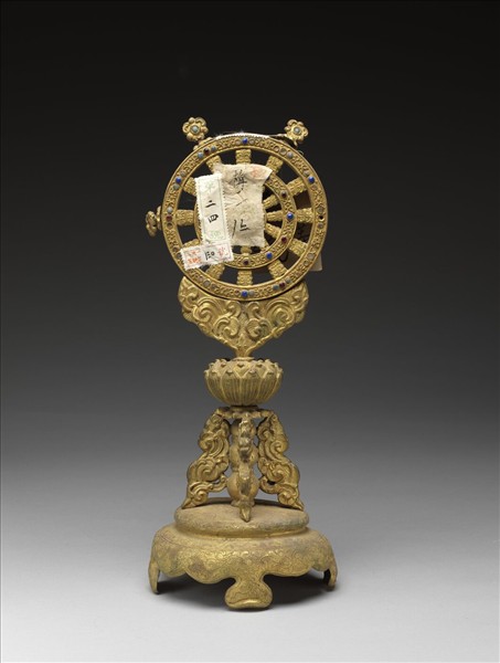 銅鍍金嵌料法輪