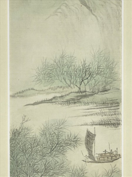 民國溥儒煙柳溪舟　軸