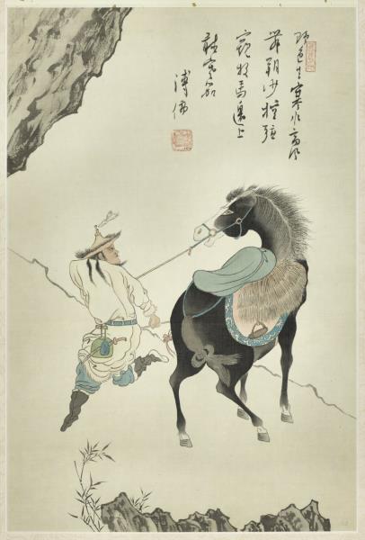 民國溥儒鞍馬圖軸- 故宮