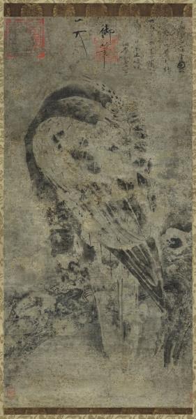 宋徽宗畫鷹　軸