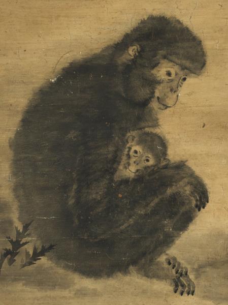 宋易元吉子母猴　軸