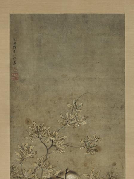 元趙雍子母貓　軸