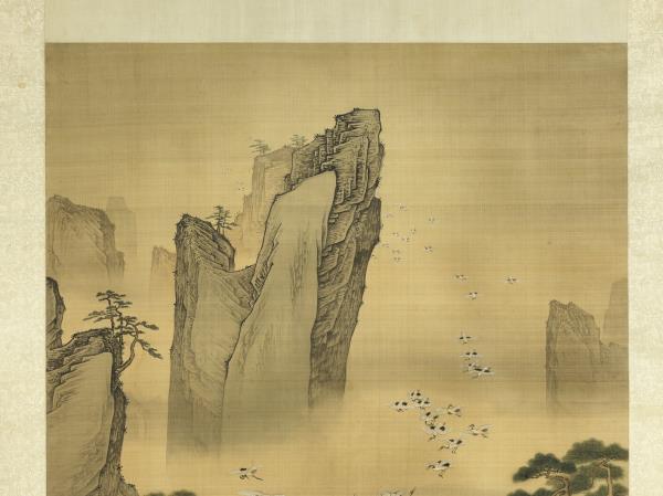 明呂紀百鶴圖　軸