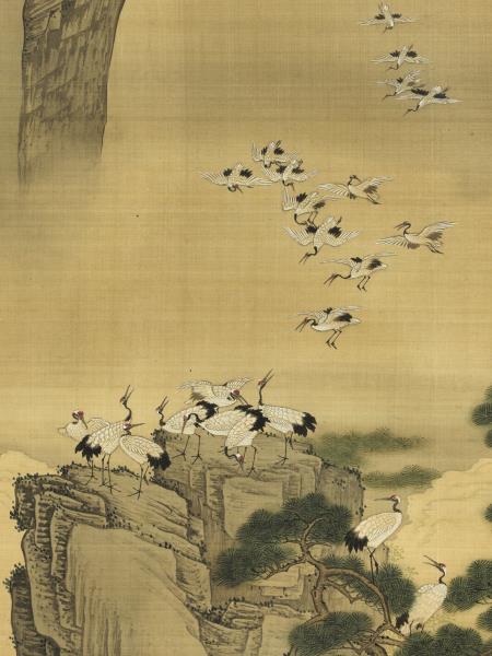 明呂紀百鶴圖　軸