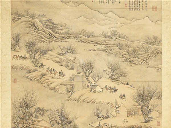 清董邦達圖御製詠雪禁體詩　軸