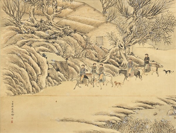 清董邦達圖御製詠雪禁體詩　軸