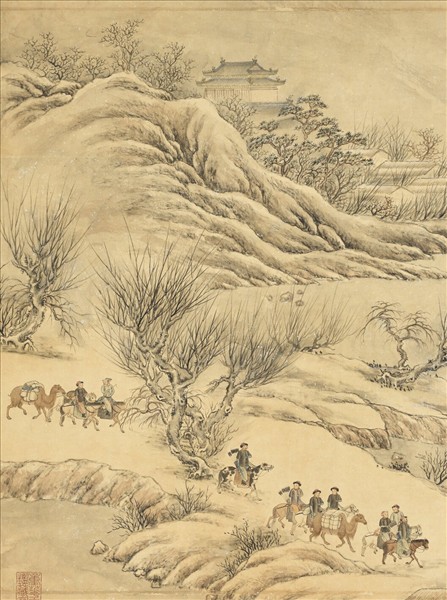 清董邦達圖御製詠雪禁體詩　軸