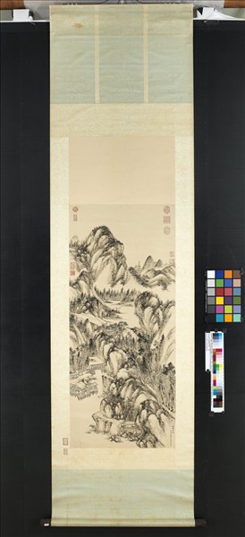 清董邦達煙樹漁莊　軸