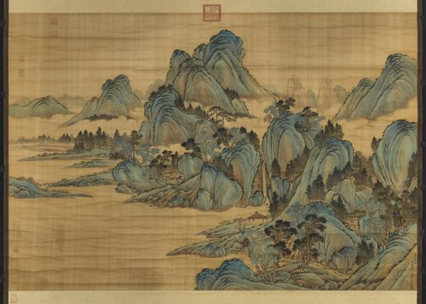 清唐岱畫夏山高逸圖　軸