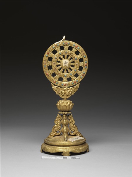 銅鍍金嵌料法輪