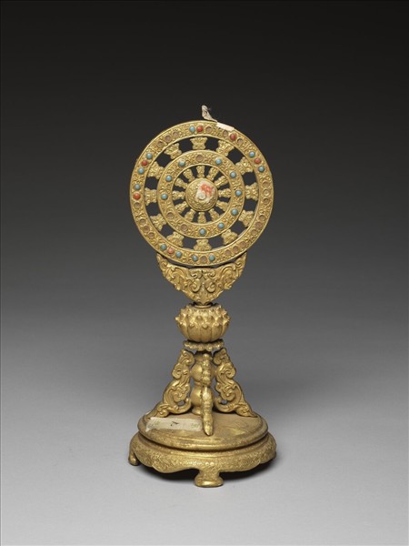 銅鍍金嵌料法輪