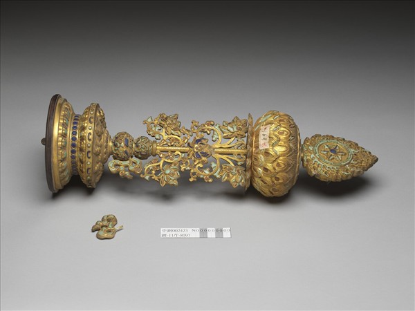 銅鍍金嵌料七政寶（寶輪）