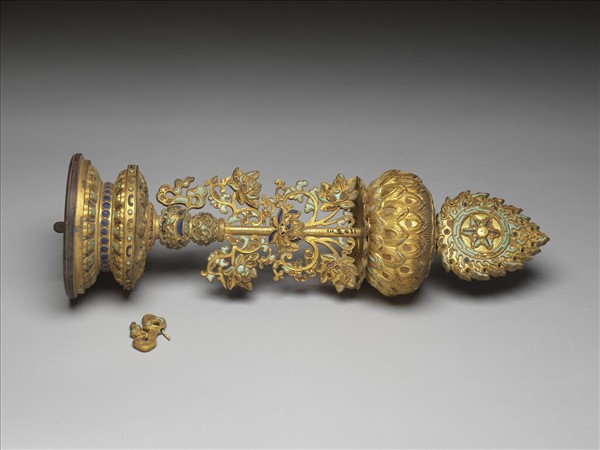 銅鍍金嵌料七政寶（寶輪）