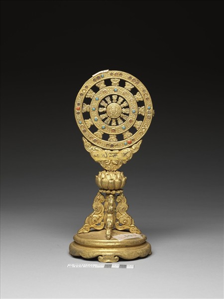 銅鍍金嵌料法輪