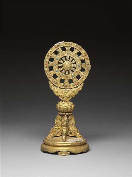 銅鍍金嵌料法輪