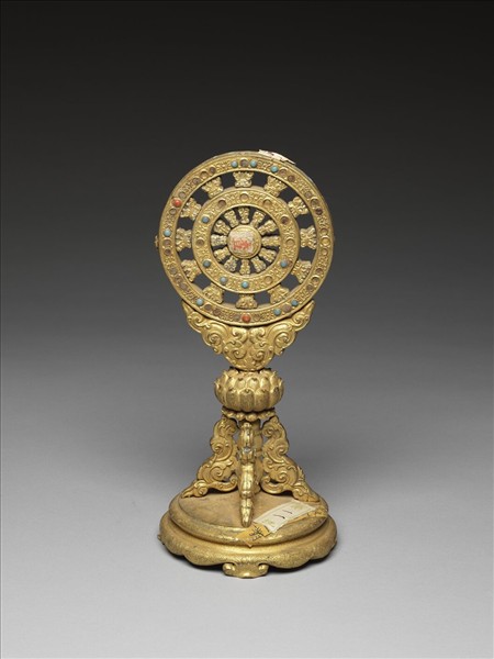 銅鍍金嵌料法輪