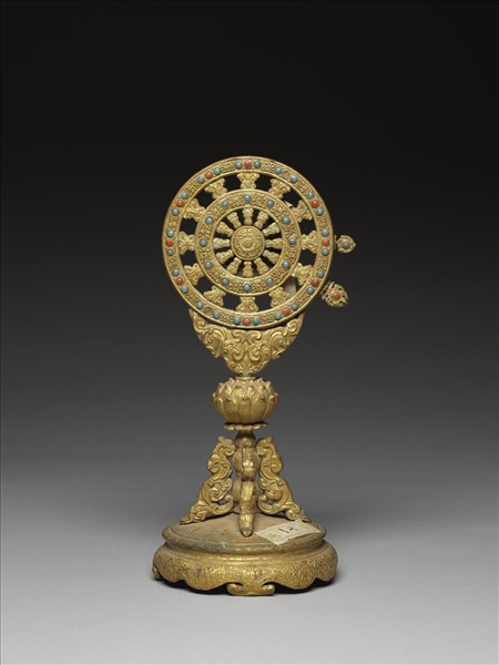 銅鍍金嵌料法輪